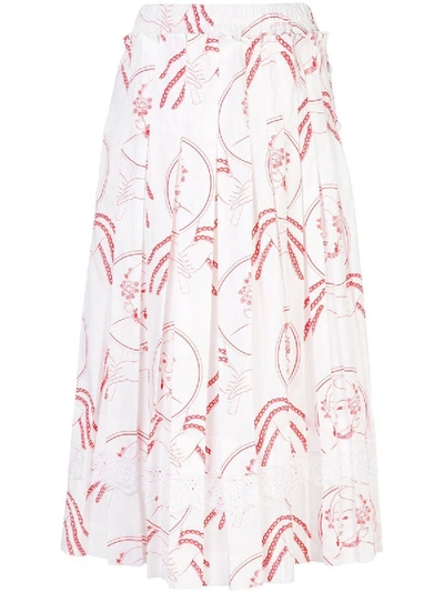 Shop Simone Rocha Printed Pleated Skirt