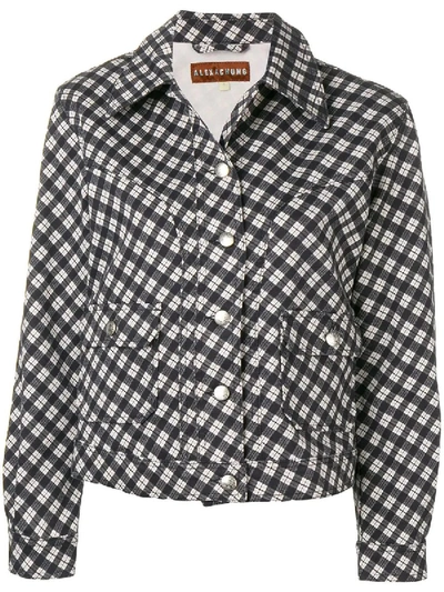 Shop Alexa Chung Checked Fitted Jacket In Black & White