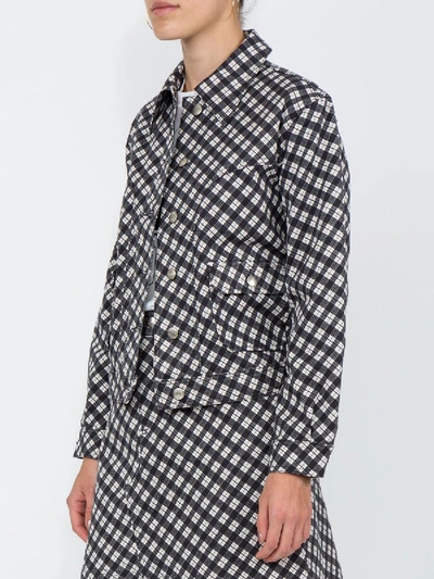 Shop Alexa Chung Checked Fitted Jacket In Black & White