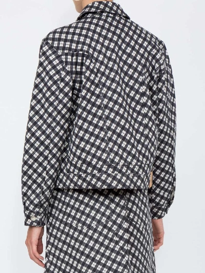 Shop Alexa Chung Checked Fitted Jacket In Black & White