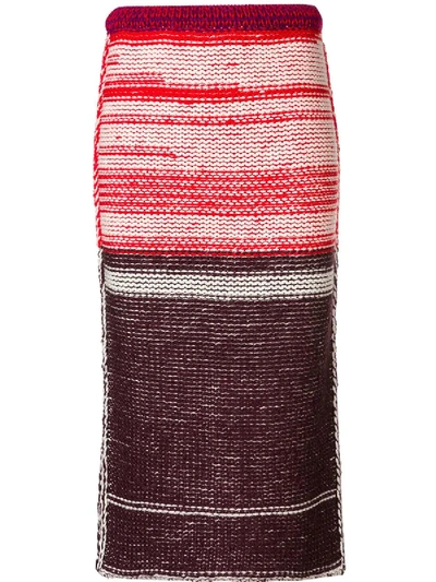 Shop Calvin Klein 205w39nyc Knitted Midi Skirt In Red