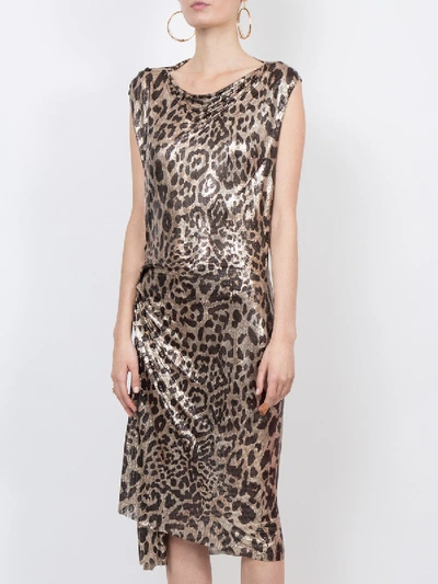 Shop Paco Rabanne Metallic Leopard Pattern Dress In Multicolor