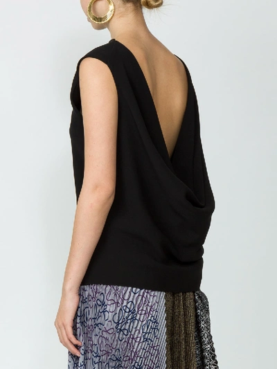 Shop The Row Sandra Draped-back Silk Top In Black