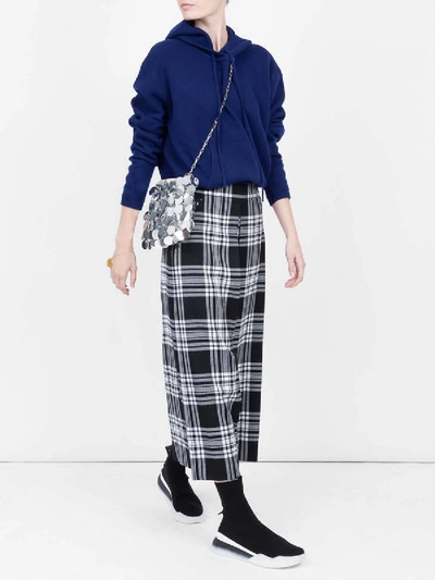 Shop Alexander Wang High Waisted Plaid Cropped Trousers