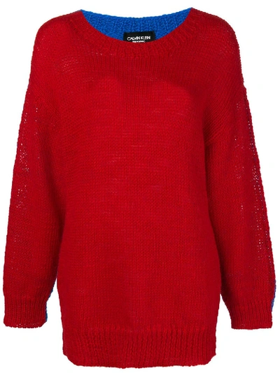 Shop Calvin Klein 205w39nyc Oversized Sweater In Multicolor