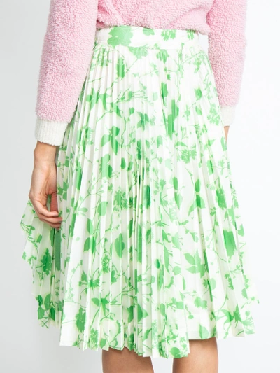 Shop Calvin Klein 205w39nyc Floral Print Pleated Skirt In Green