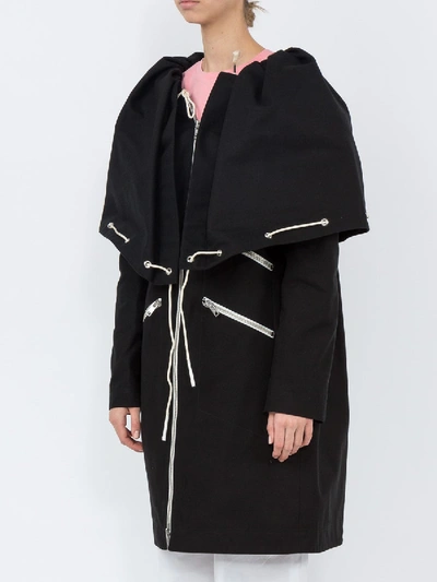 Shop Calvin Klein 205w39nyc Drawstring Cape Coat In Black