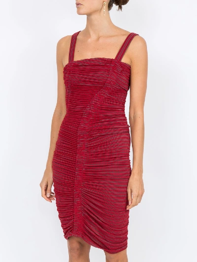 Shop Atlein Ruched Dress Red