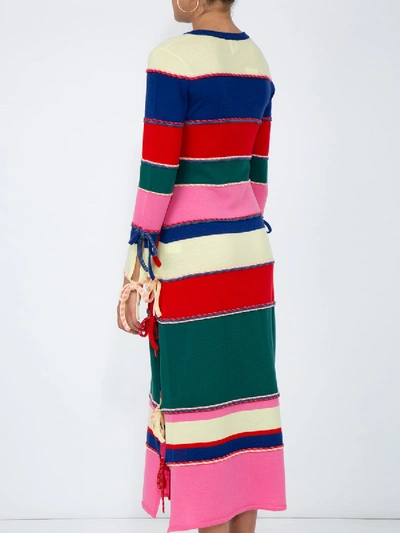 Shop Rosie Assoulin Striped Knitted Dress In Multicolor