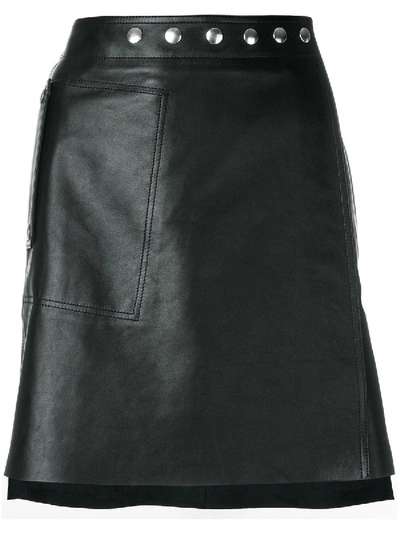 Shop Acne Studios Studded Waistband Skirt In Black