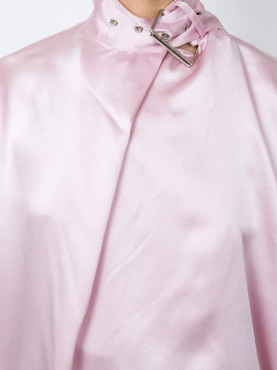 Shop Marques' Almeida Satin Buckle Neck Blouse Pink