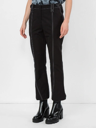 Shop Givenchy Stitch Detail Kick Flared Trousers