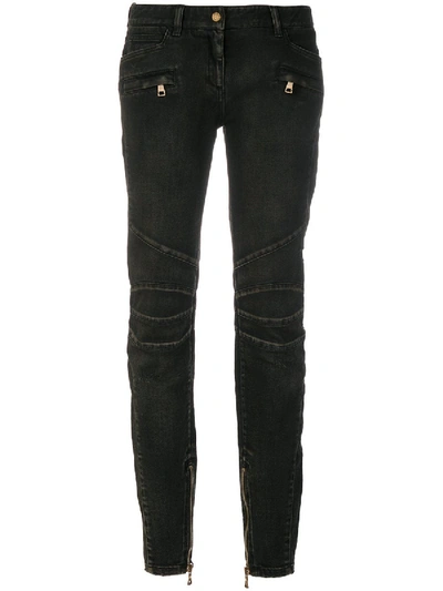 Shop Balmain Skinny Biker Jeans