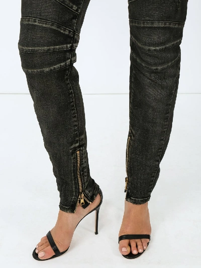 Shop Balmain Skinny Biker Jeans