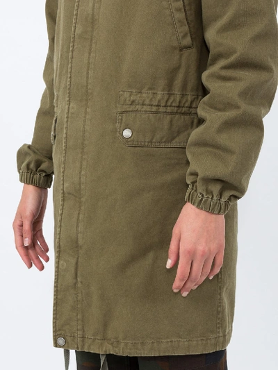 Shop Saint Laurent Long Parka In Green