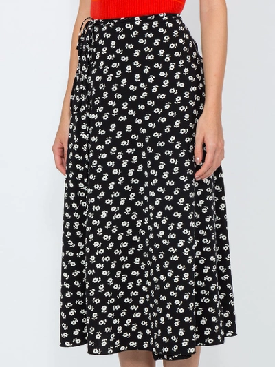 Shop Alexa Chung Floral Midi Skirt In Black