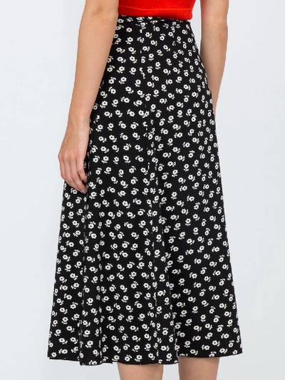 Shop Alexa Chung Floral Midi Skirt In Black