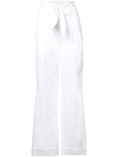 Shop Alexander Wang White Pleated Front Trousers