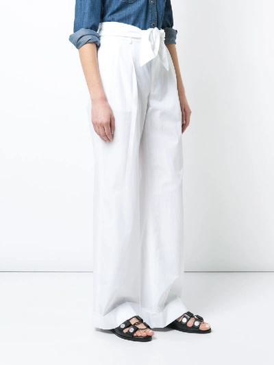 Shop Alexander Wang White Pleated Front Trousers