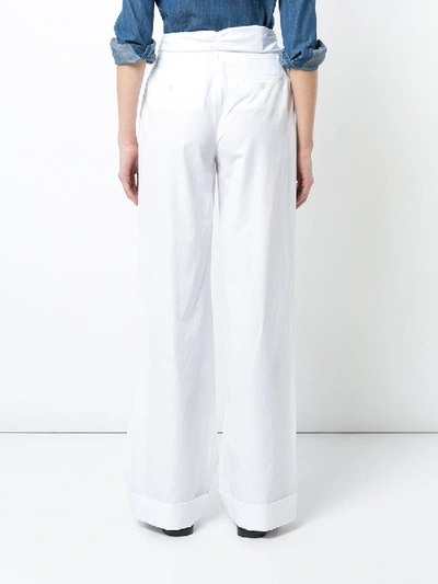 Shop Alexander Wang White Pleated Front Trousers