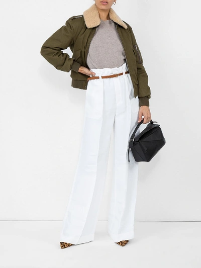 Shop Chloé Paper Bag-waist Belted Trousers