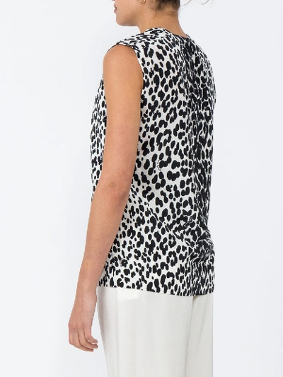 Givenchy V Neck Blouse Black & White In Black & White