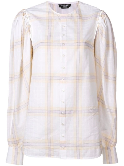 Shop Calvin Klein 205w39nyc Plaid Cotton Shirt White