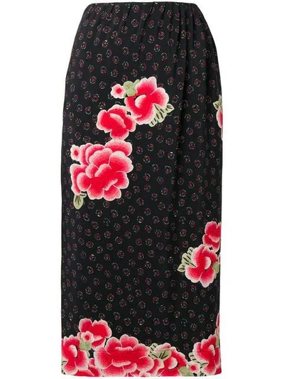 Shop Simone Rocha Floral Midi Skirt