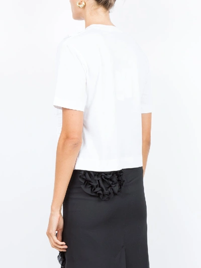 Shop Simone Rocha Beaded Ruched Front T-shirt In White