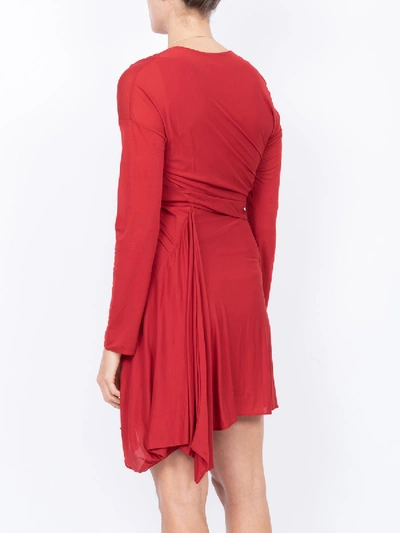 Shop Atlein Viscose Twisted Dress In Red