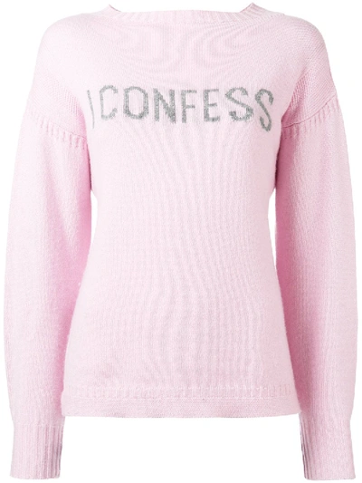 Shop Olympia Le-tan I Confess Cashmere Sweater In Pink