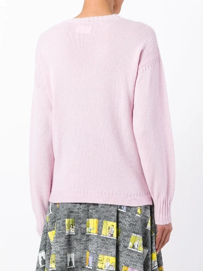 Shop Olympia Le-tan I Confess Cashmere Sweater In Pink