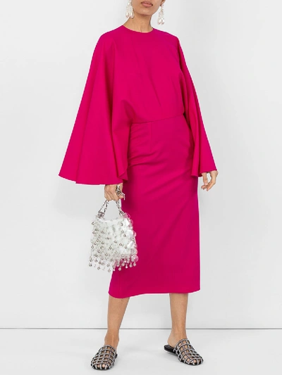 Shop Sara Battaglia Cape Style Dress In Pink