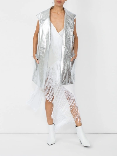 Shop Calvin Klein 205w39nyc Metallic Long Vest