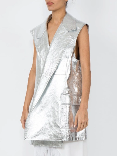 Shop Calvin Klein 205w39nyc Metallic Long Vest