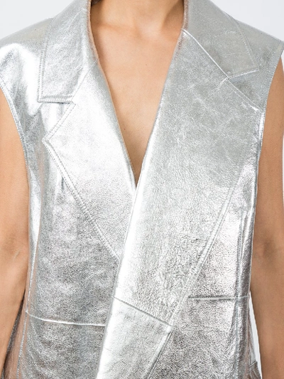 Shop Calvin Klein 205w39nyc Metallic Long Vest