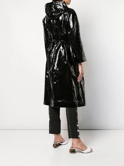 Shop Alexa Chung Wet-look Trench Coat Black