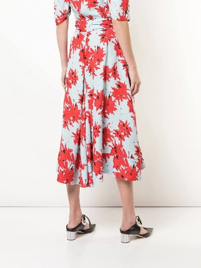 Shop Proenza Schouler Splatter Floral Seamed Skirt In Multicolor