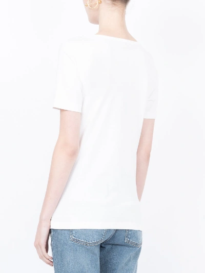 Shop Alexa Chung Ribbon Print T-shirt In White