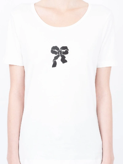 Shop Alexa Chung Ribbon Print T-shirt In White