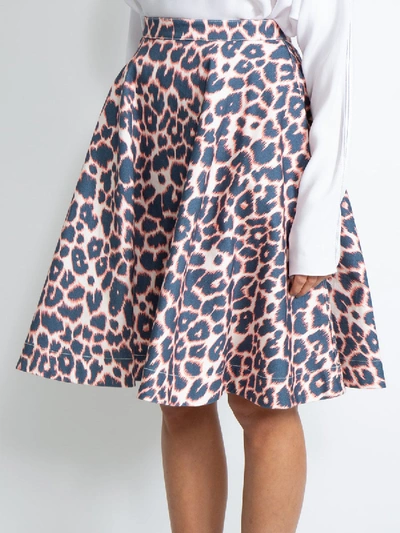 Shop Calvin Klein 205w39nyc Leopard Print Full Skirt In Multicolor