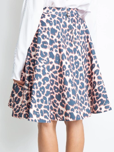 Shop Calvin Klein 205w39nyc Leopard Print Full Skirt In Multicolor