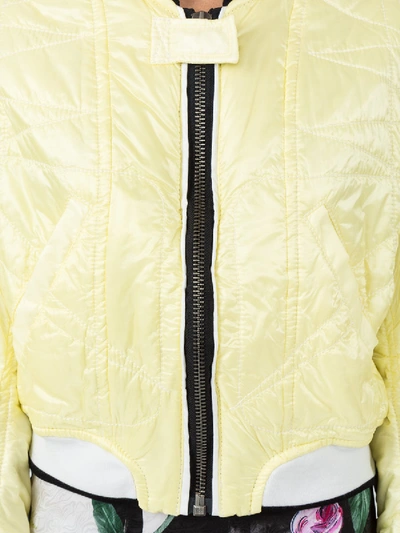 Shop Haider Ackermann Quilted Bomber Jacket In Yellow
