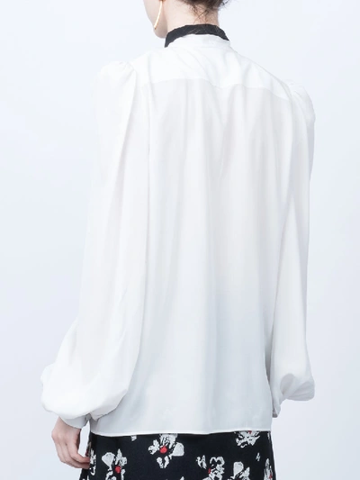 Shop Givenchy White Pussybow Blouse