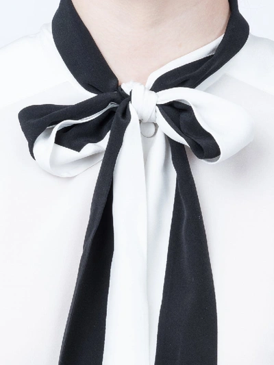 Shop Givenchy White Pussybow Blouse