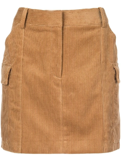 Shop Stella Mccartney Courduroy Mini Skirt In Brown