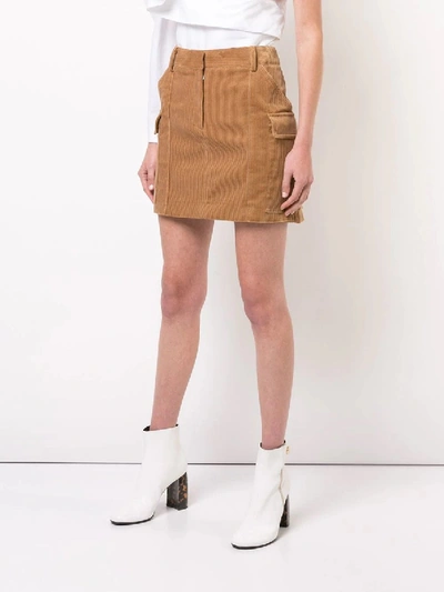 Shop Stella Mccartney Courduroy Mini Skirt In Brown