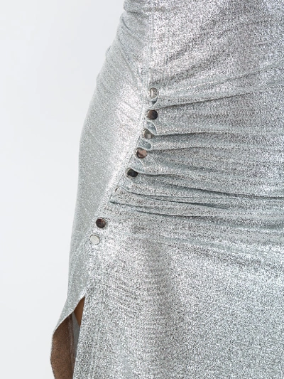 Shop Rabanne Metallic Fitted Dress In Silver