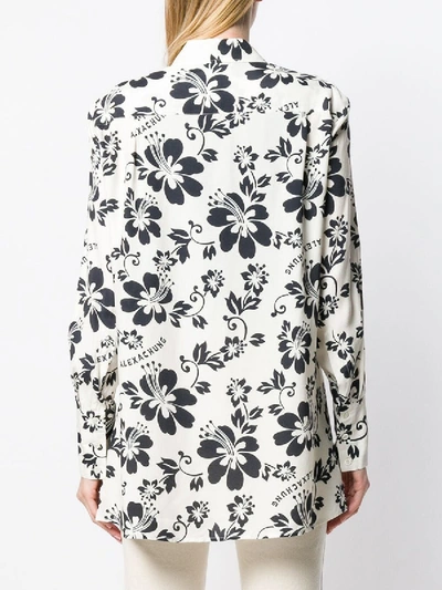 Shop Alexa Chung Hawaiian Flower Print Shirt In Black & White