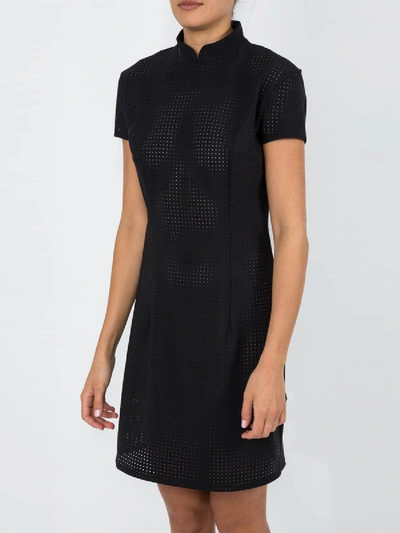 Shop Marcia Perforated Dress In Black